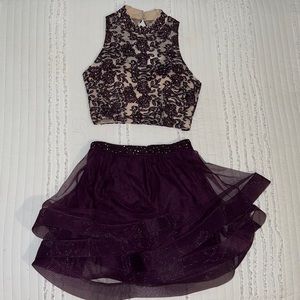 Brand: Say Yes To The Dress; Size: 3 in juniors; Color: Dark purple with beige